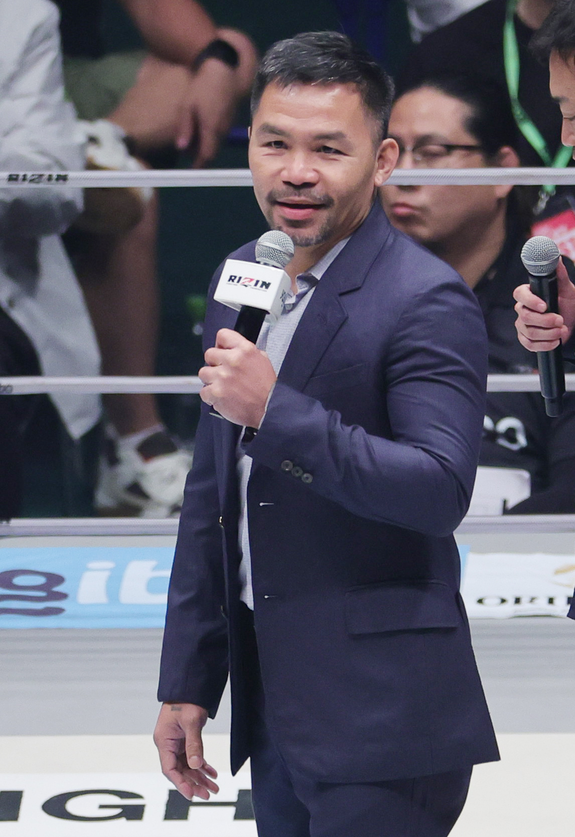 鈴木千裕との対戦を発表したマニー・パッキャオ（撮影・野上伸悟）