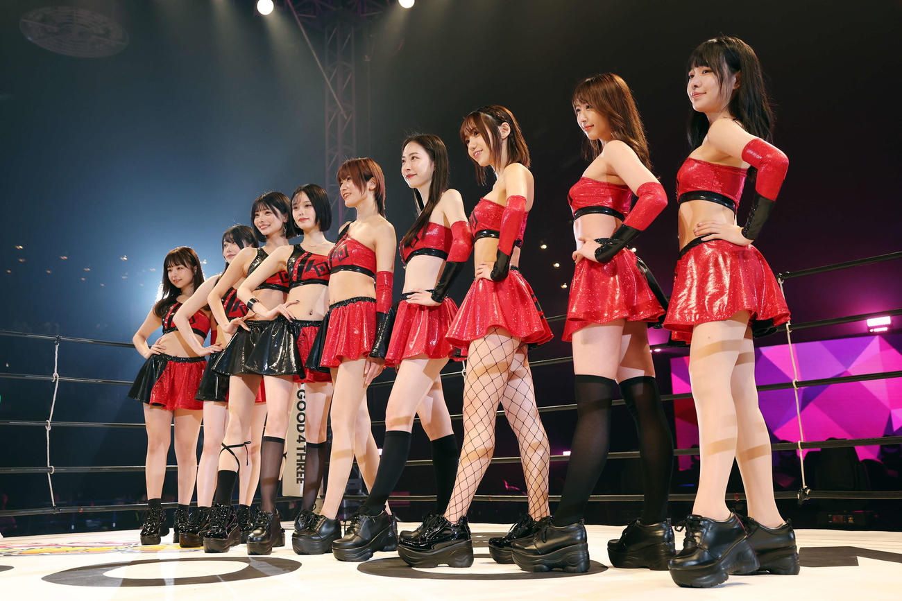 リングを彩るノックアウトガールズ（撮影・宮地輝）