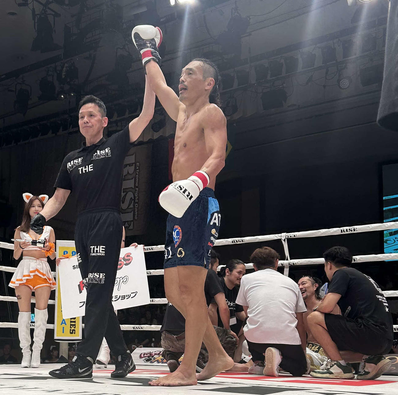 RISE179で西田祥にKO勝利した安彦（撮影・松尾幸之介）
