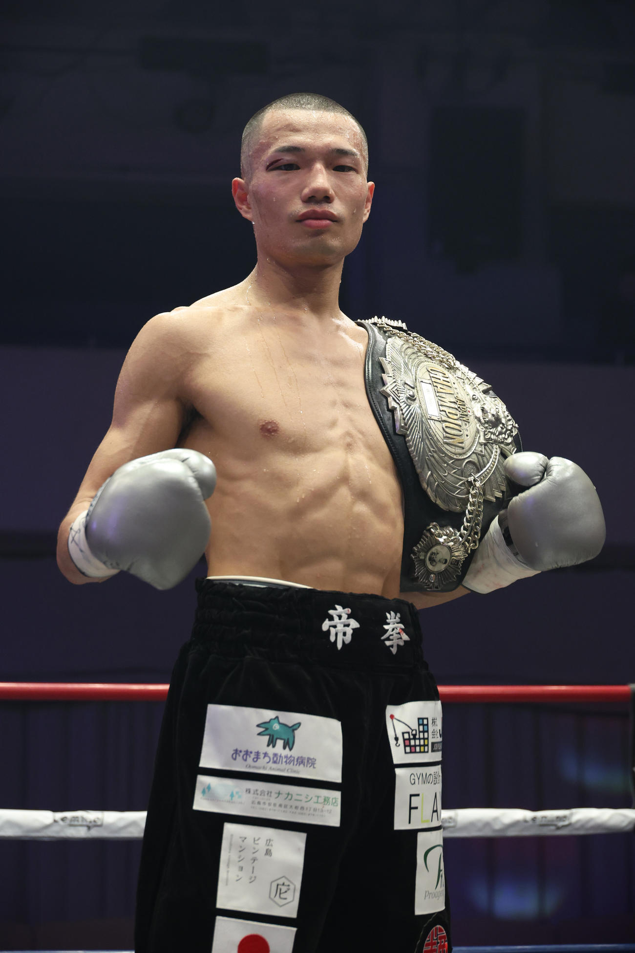 日本バンタム級新王者に輝いた増田（撮影・中島郁夫）