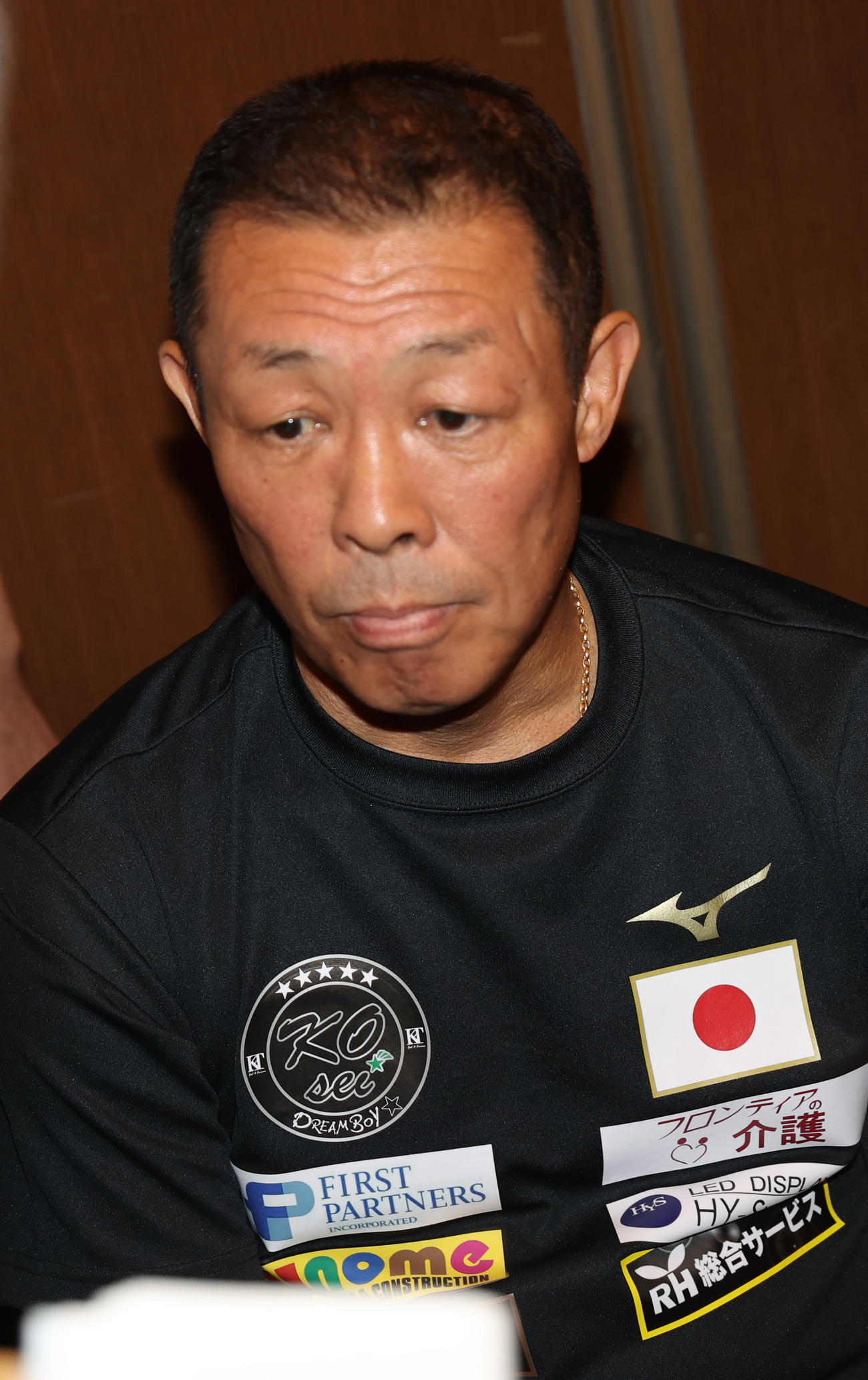 田中恒成のタイトルマッチがキャンセルになり会見する畑中清詞会長（撮影・柴田隆二）