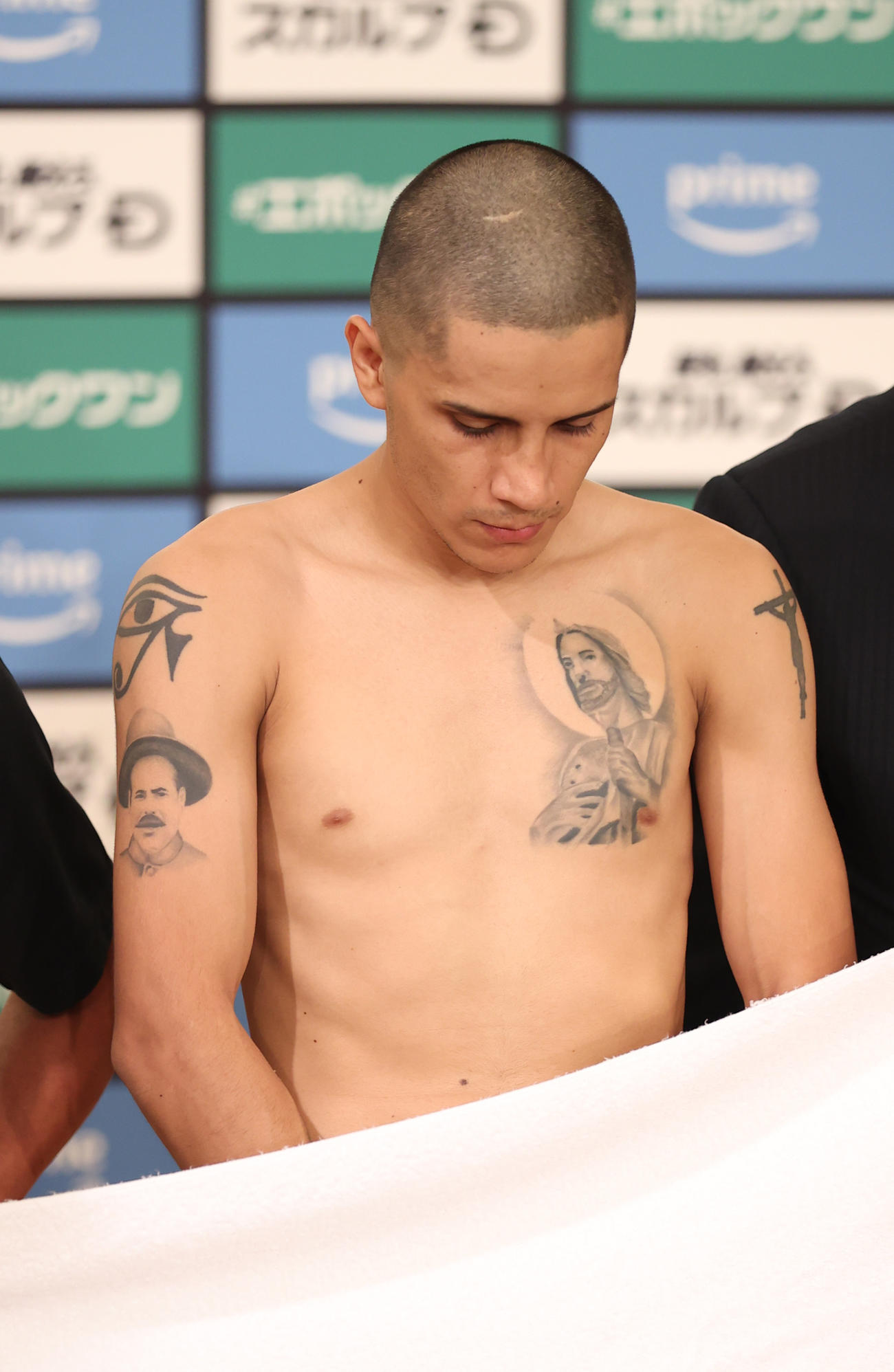 1回目の計量でオーバーしたジョナタン・ロドリゲス（撮影・柴田隆二）