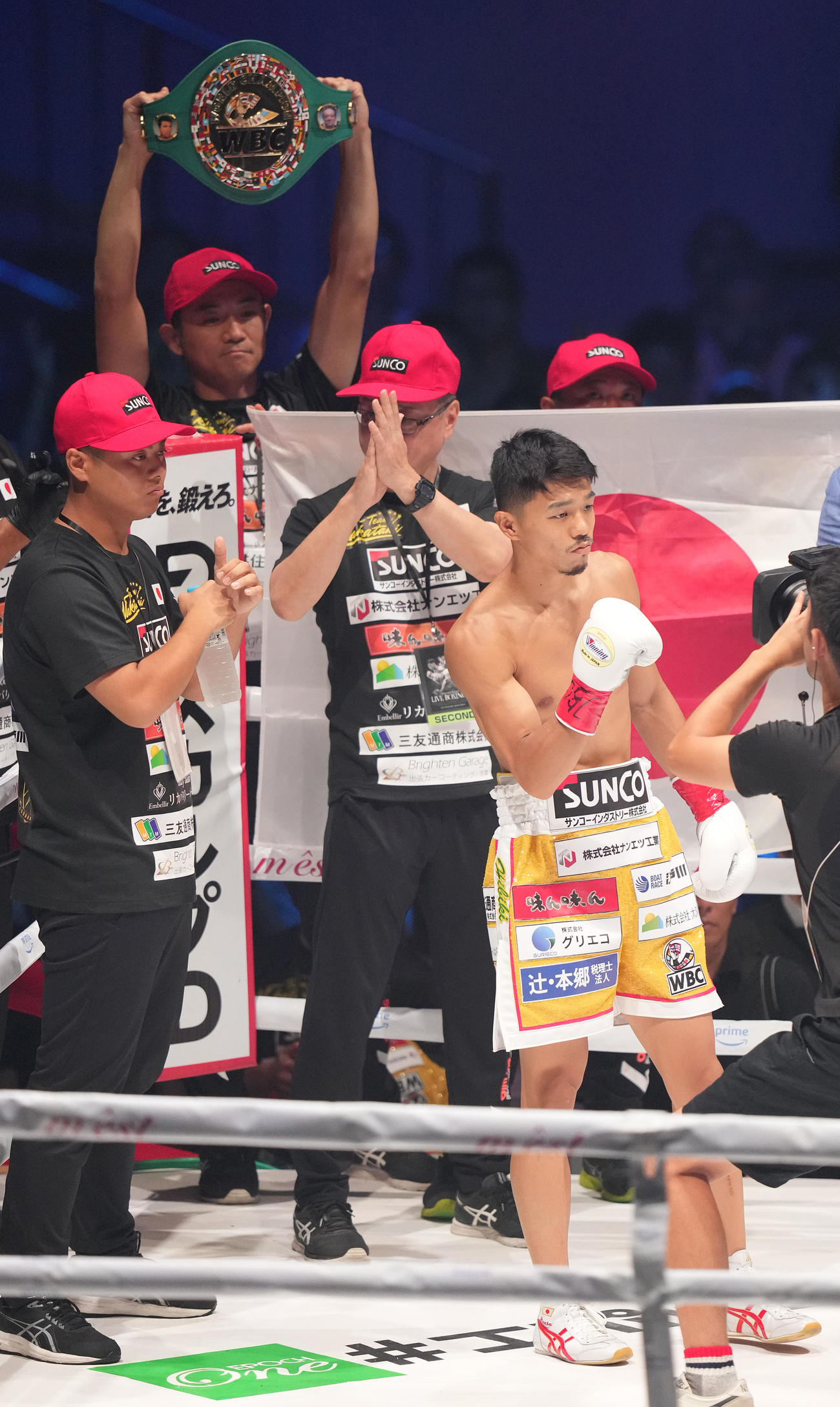 WBC世界バンタム級タイトルマッチに臨む中谷（撮影・鈴木みどり）