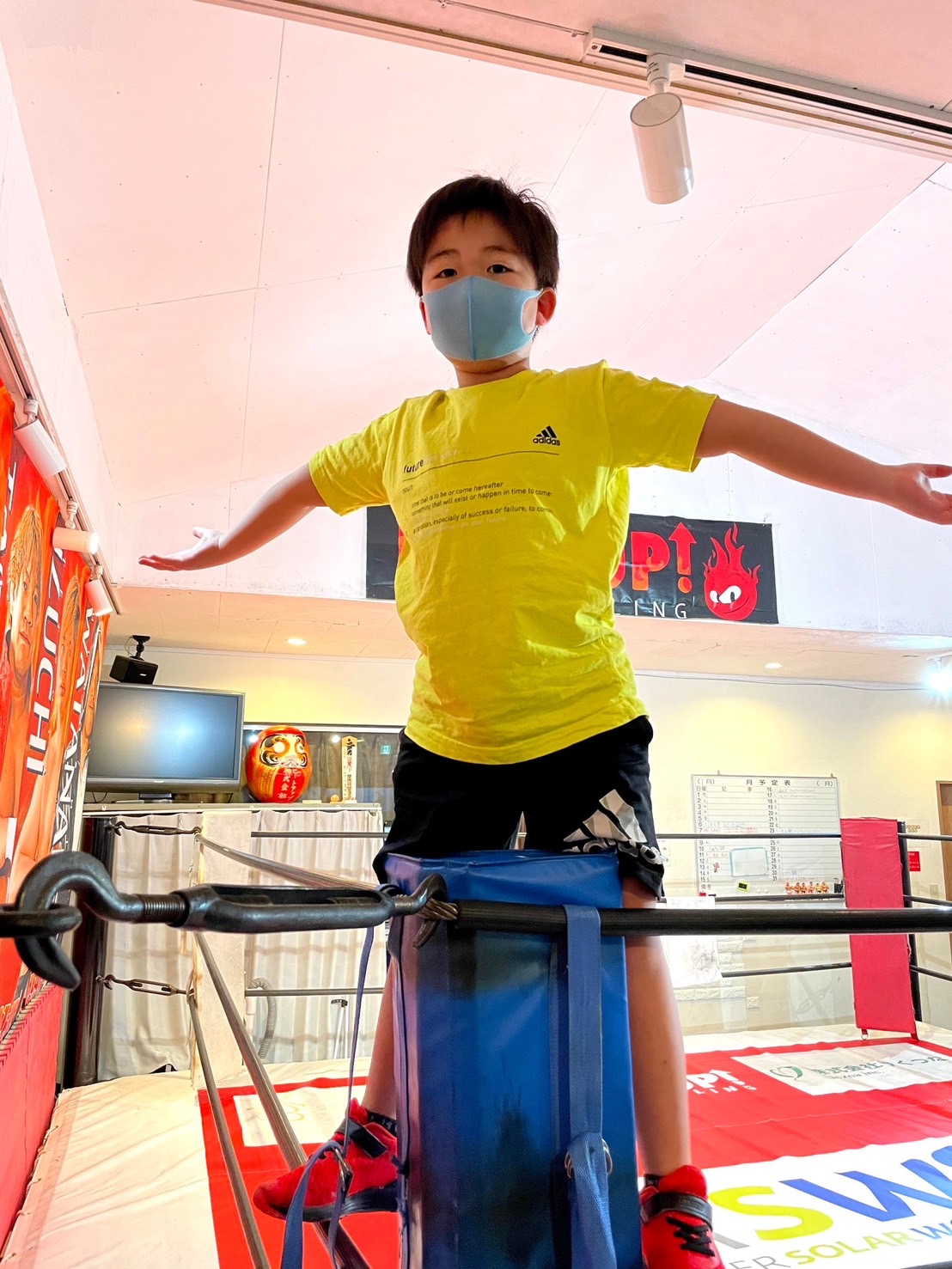 プロレスリング・ヒートアップ　道場で練習する助川蓮（ヒートアップ提供）