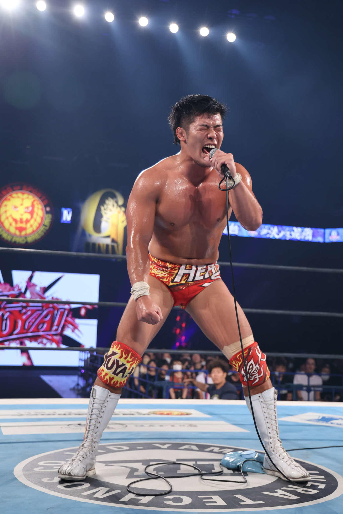 辻陽太との同期対決を制した上村優也　（C）新日本プロレス