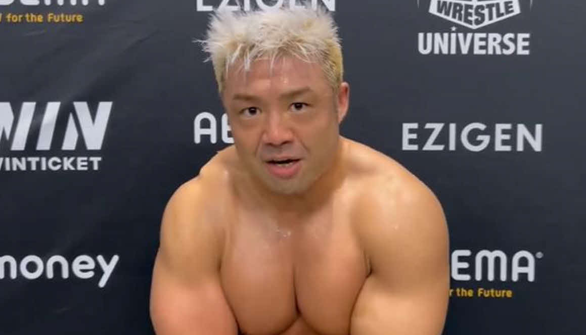 佐々木憂流迦を倒した征矢学（プロレスリング・ノア公式Xから）