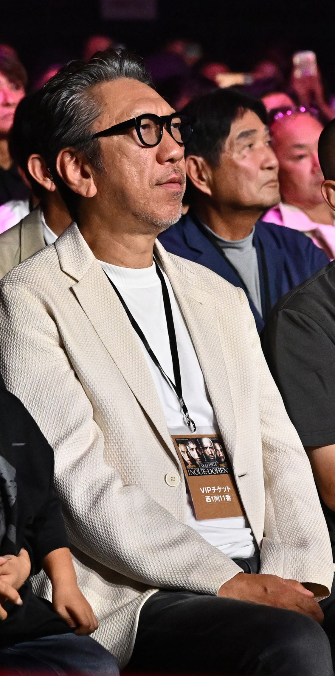 世界スーパーバンタム級4団体統一世界王者防衛戦、井上尚弥対TJ・ドヘニー　観戦する布袋寅泰（撮影・滝沢徹郎）