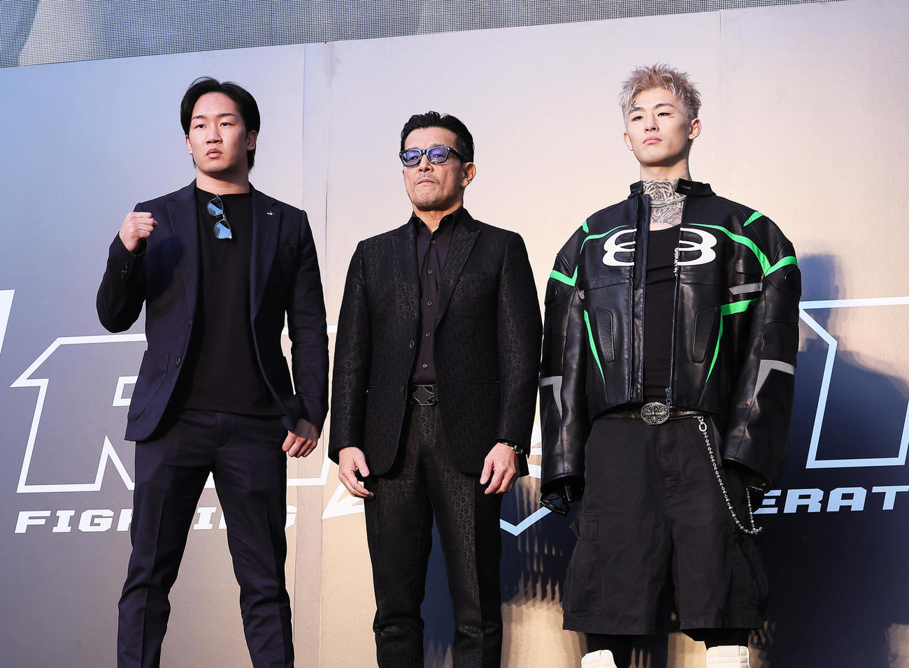 左から朝倉未来、RIZIN榊原信行CEO、平本蓮（2024年3月撮影）