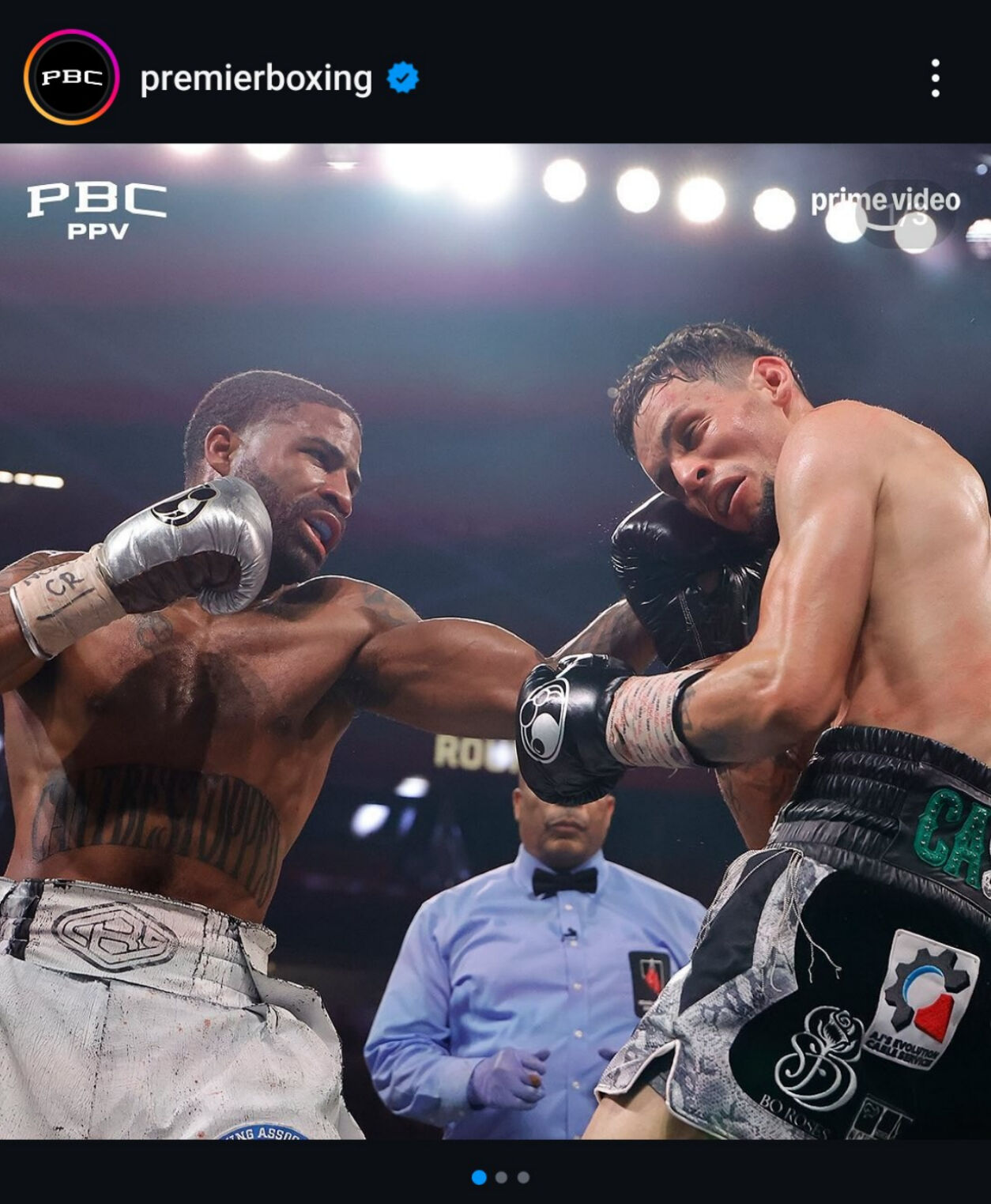 元WBC、WBO世界スーパーバンタム級王者スティーブン・フルトン（左）がカルロス・カストロに判定勝ち（PBC公式インスタグラムから）