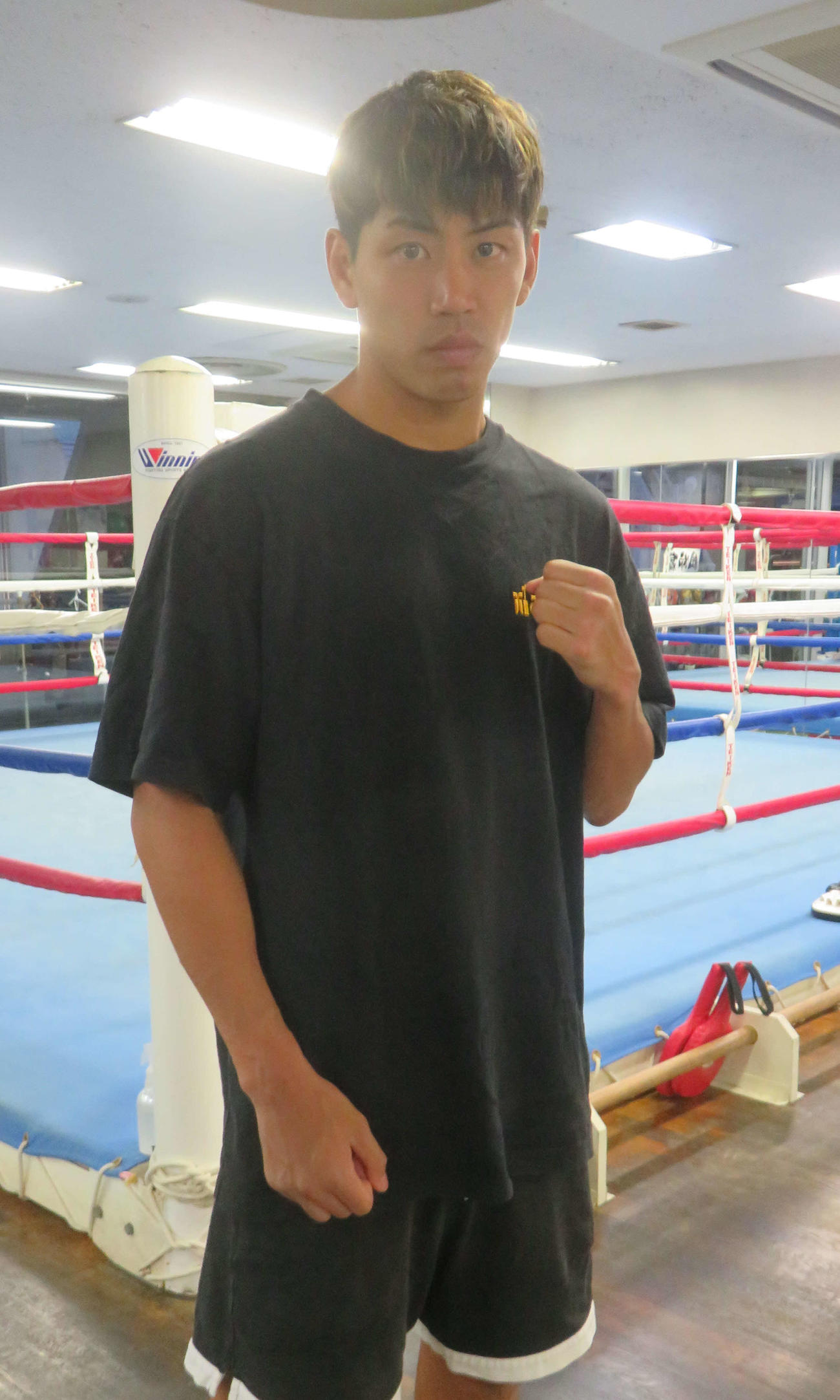 10月5日、東京・後楽園ホールでWBOアジア・パシフィック・スーパーバンタム級王座決定戦に臨む同級1位村田昴