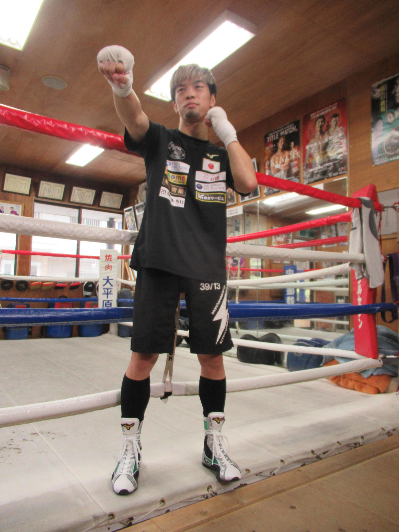 初防衛戦に臨む田中恒成（2024・10・4　畑中ジム　撮影・実藤健一）