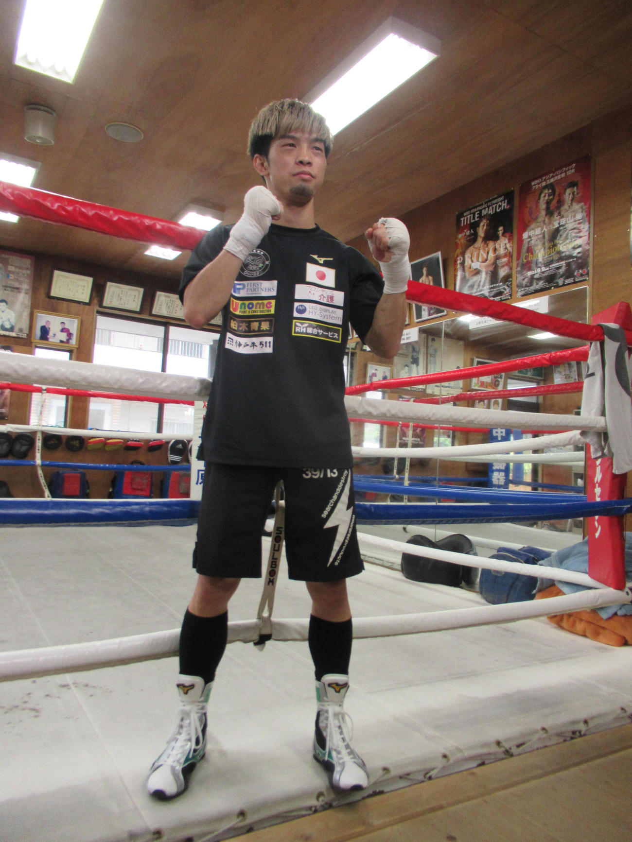 初防衛戦に臨む田中恒成（2024・10・4　畑中ジム　撮影・実藤健一）