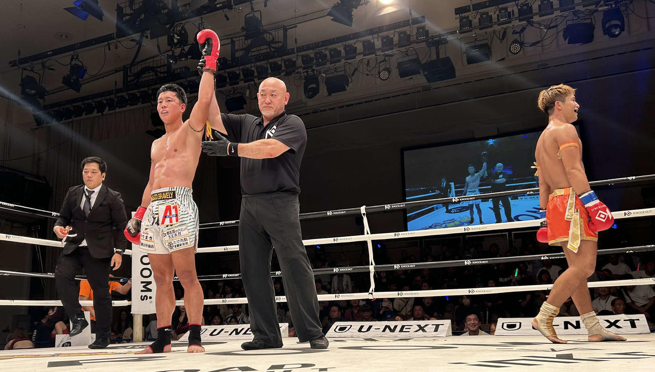 「KNOCK OUT5」で高橋幸光に勝利した現役医師のキックボクサー、MASATO BRAVELY（撮影・松尾幸之介）
