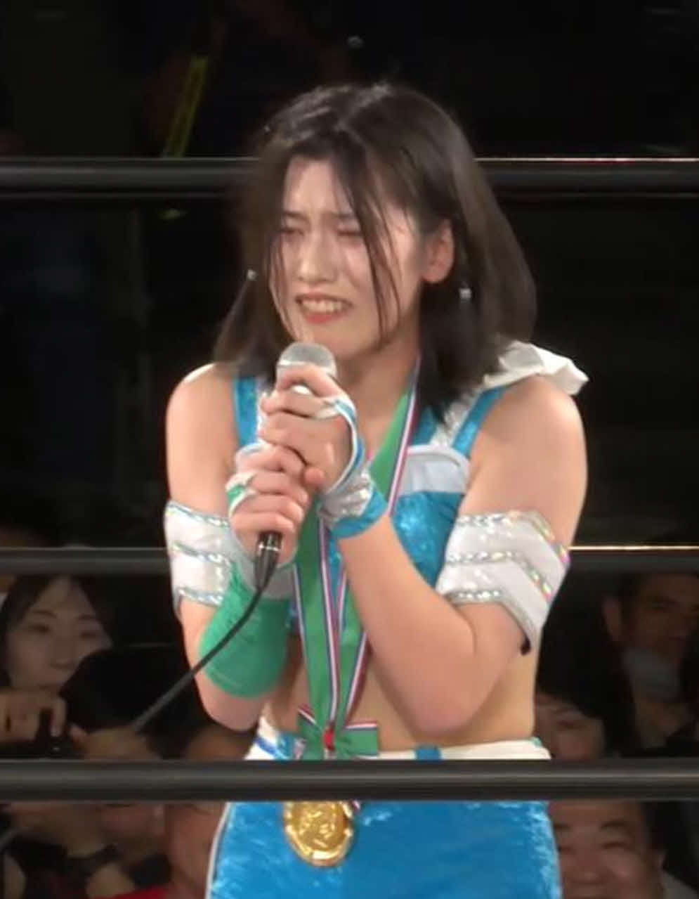 ねくじぇねトーナメントで優勝し、プリンセスタッグ王座への挑戦を表明した風城ハル（レッスルユニバースから）