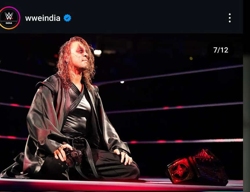 US王座獲得後、初めてスマックダウン大会に登場した中邑真輔（WWEインド公式インスタグラムから）