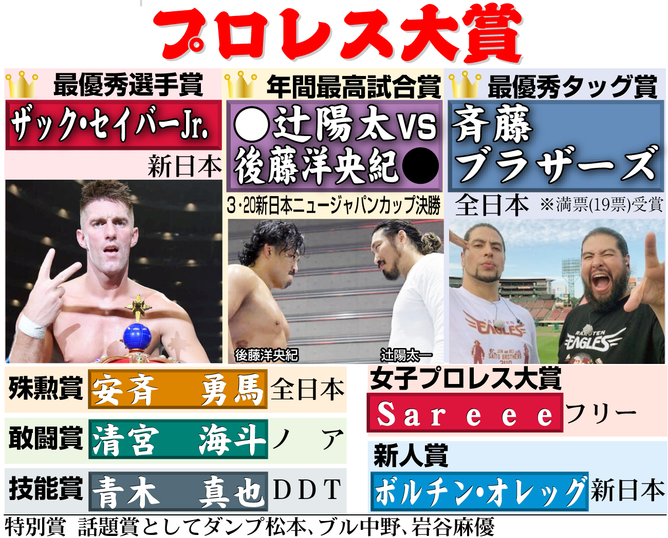 【イラスト】プロレス大賞