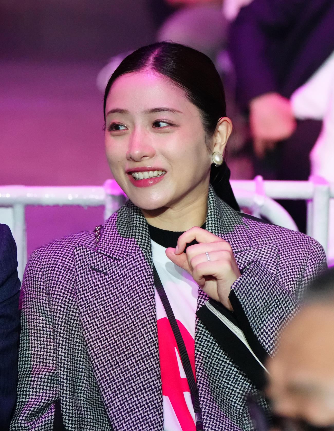 観戦に訪れた石原さとみ（撮影・江口和貴）