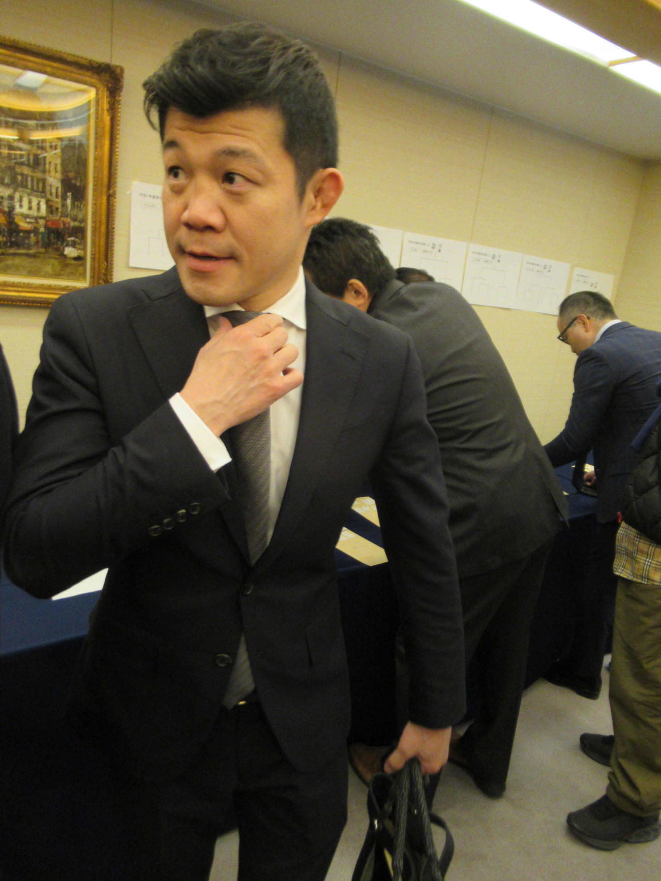 惜しくもくじで会長選に敗れた亀田興毅氏（撮影・実藤健一）