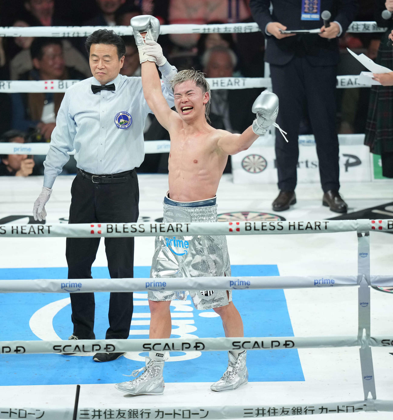 119ポンド契約体重ノンタイトル戦　那須川天心対ジェーソン・モロニー　勝利した那須川天心（撮影・井上学）