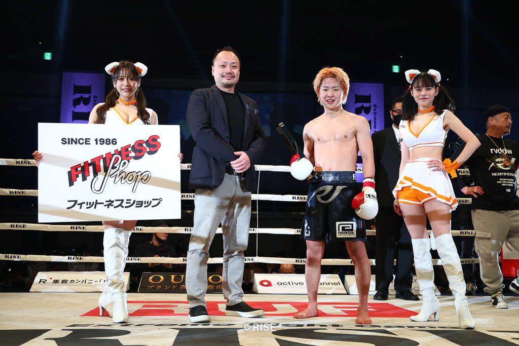 クマンドーイに勝利した那須川龍心（RISE公式サイトから）