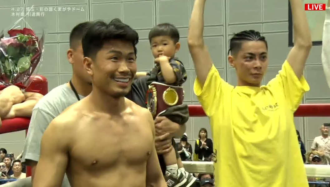引退エキシビションマッチに臨んだ元WBO世界フライ級王者木村翔（左）（C）AbemaTV, Inc.