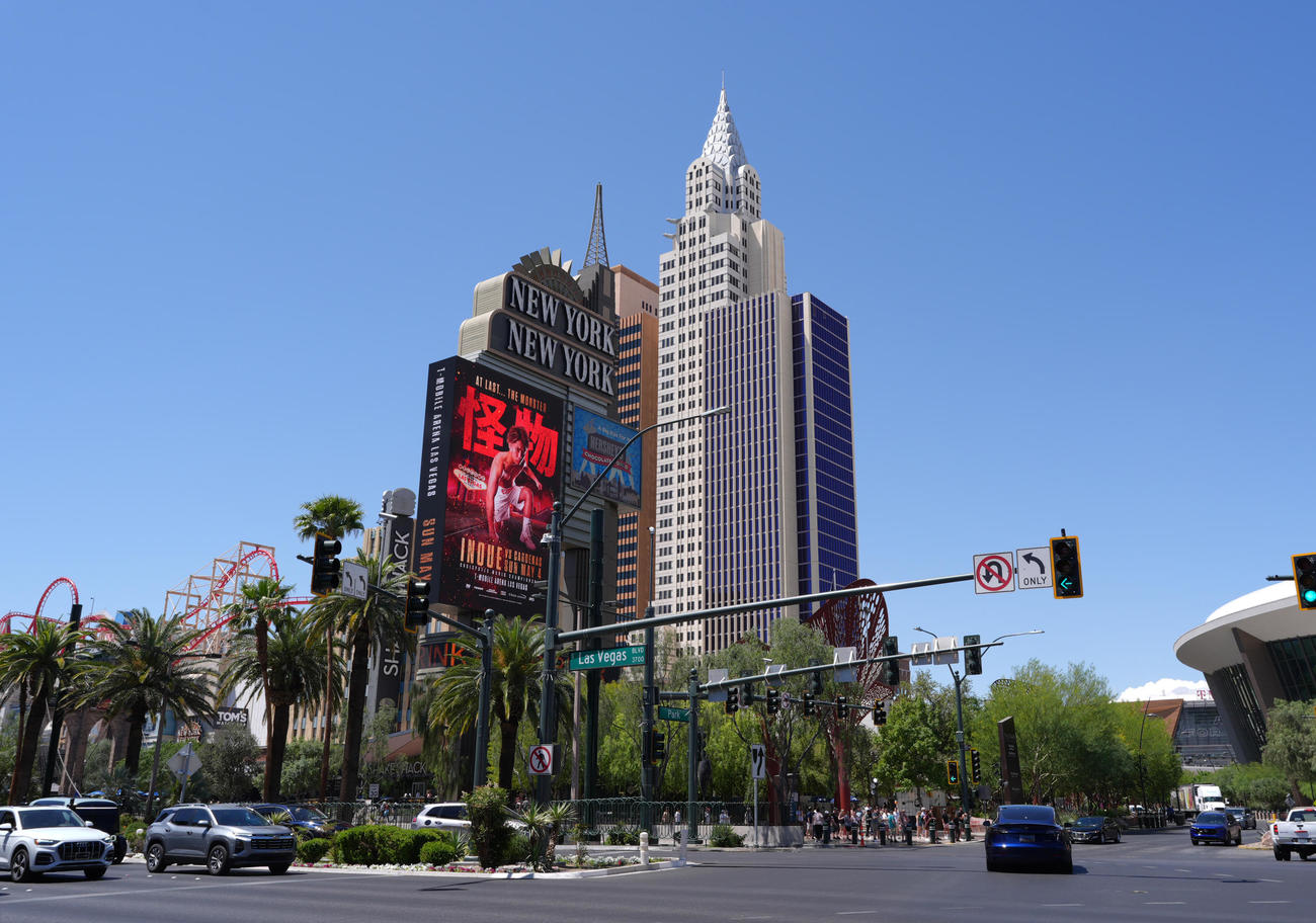 4団体統一スーパーバンタム級タイトルマッチが行われる米国ラスベガス（撮影・菅敏）