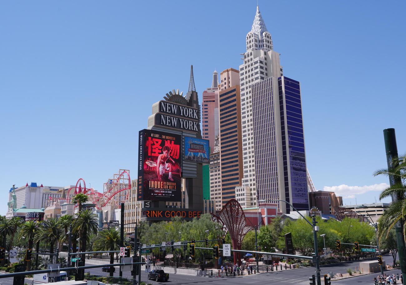 4団体統一スーパーバンタム級タイトルマッチが行われる米国ラスベガス（撮影・菅敏）