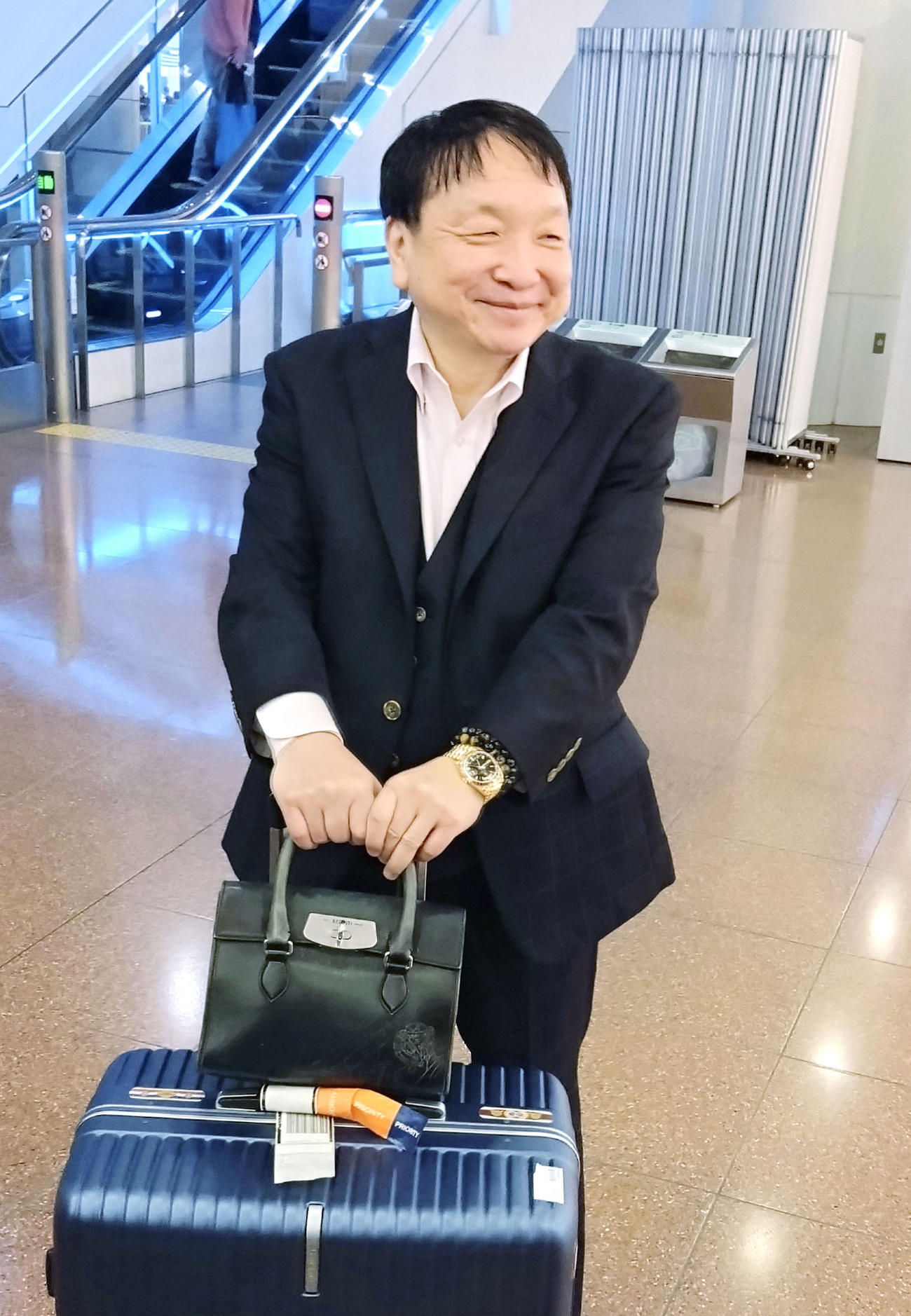 米ラスベガスから帰国した、井上尚弥が所属する大橋ジムの大橋秀行会長（共同）