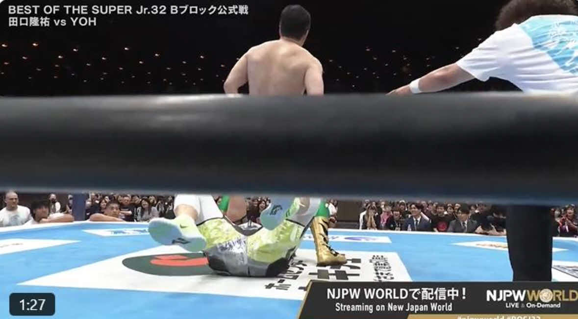 配信ではこんな感じでした（NJPWワールド公式Xから）