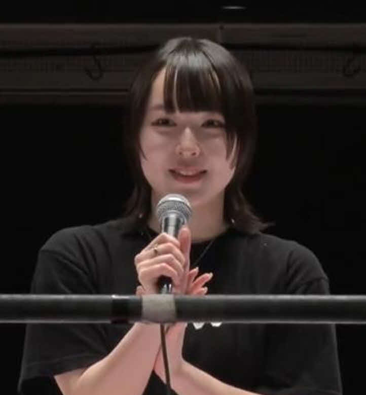 白井李世アナがリングであいさつした（東京女子プロレス公式Xから）