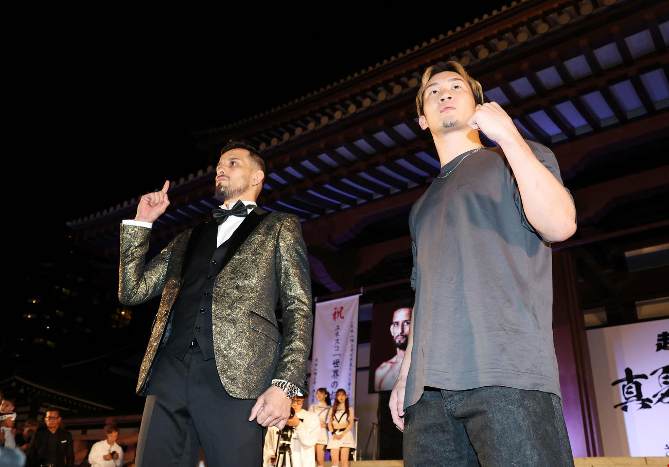 RIZIN「真夏の喧嘩祭り」で対戦するクレベル・コイケ（左）と朝倉未来（撮影・鈴木正人）