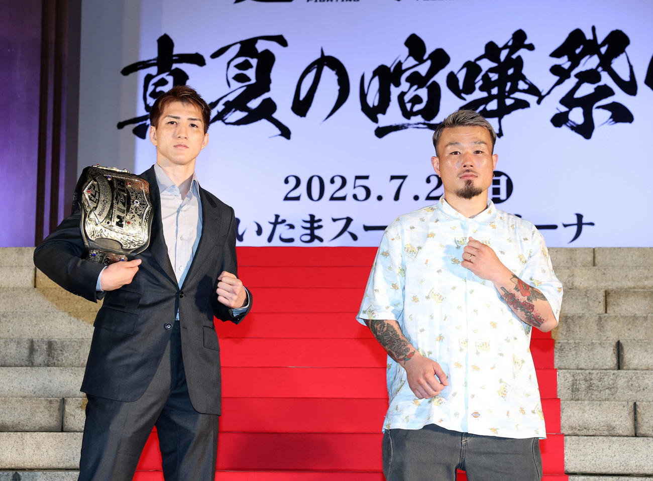 RIZIN「真夏の喧嘩祭り」で対戦する井上直樹（左）と福田龍彌（撮影・鈴木正人）