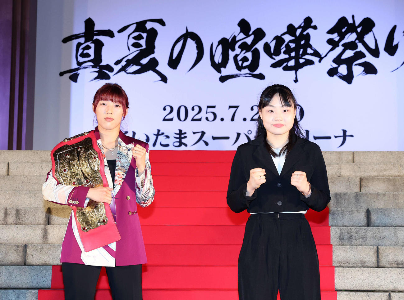 RIZIN「真夏の喧嘩祭り」で対戦する伊沢星花（左）とシン・ユジン（撮影・鈴木正人）