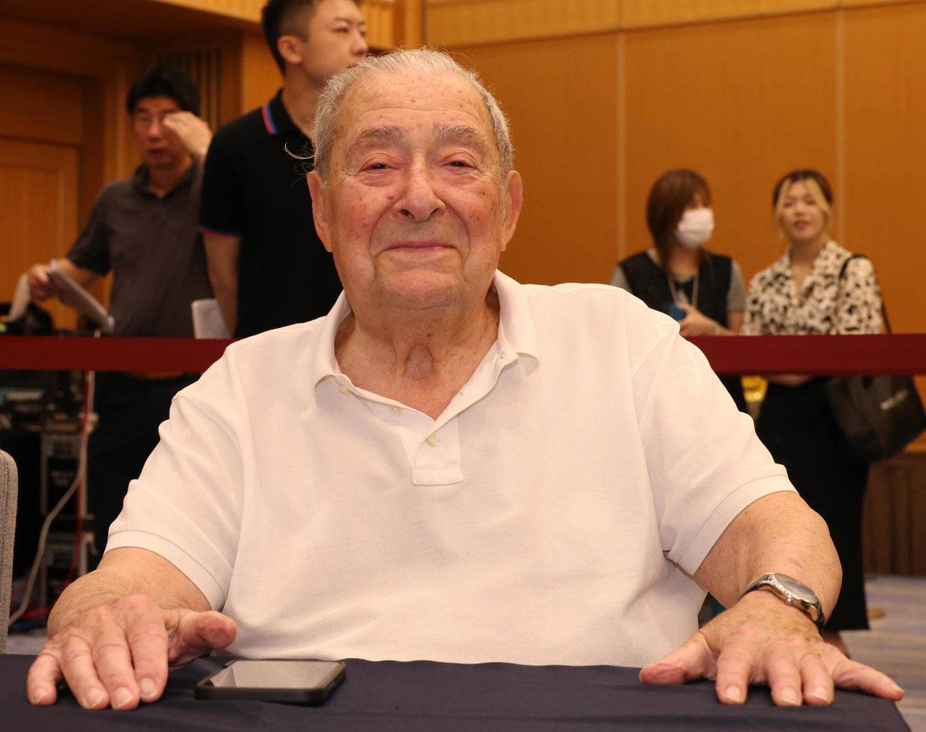 トップランク最高責任者のボブ・アラム氏（撮影・中島郁夫）