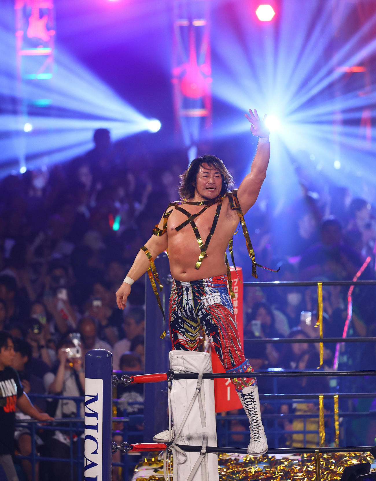 TANAHASHI JAM～至の第8試合メインイベントに勝利した棚橋弘至（撮影・藤尾明華）