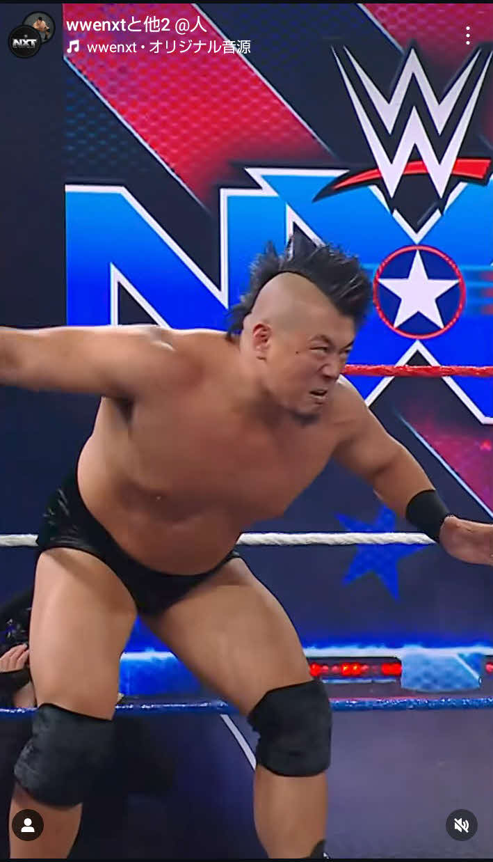 NXT王者オバ・フェミに挑戦したノア稲村愛輝（WWE・NXT公式インスタグラムから）