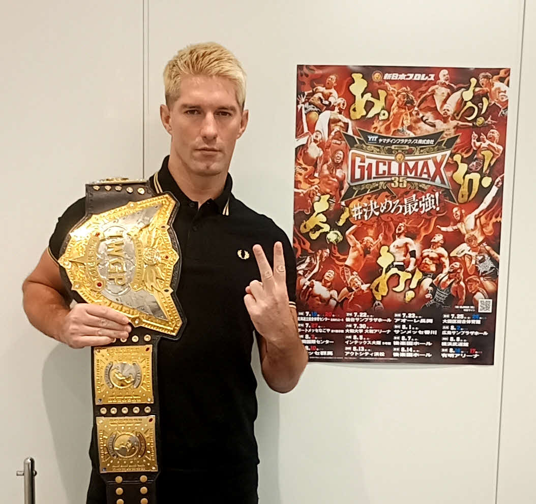 G1連覇を狙うIWGP世界ヘビー級王者ザック・セイバーJr