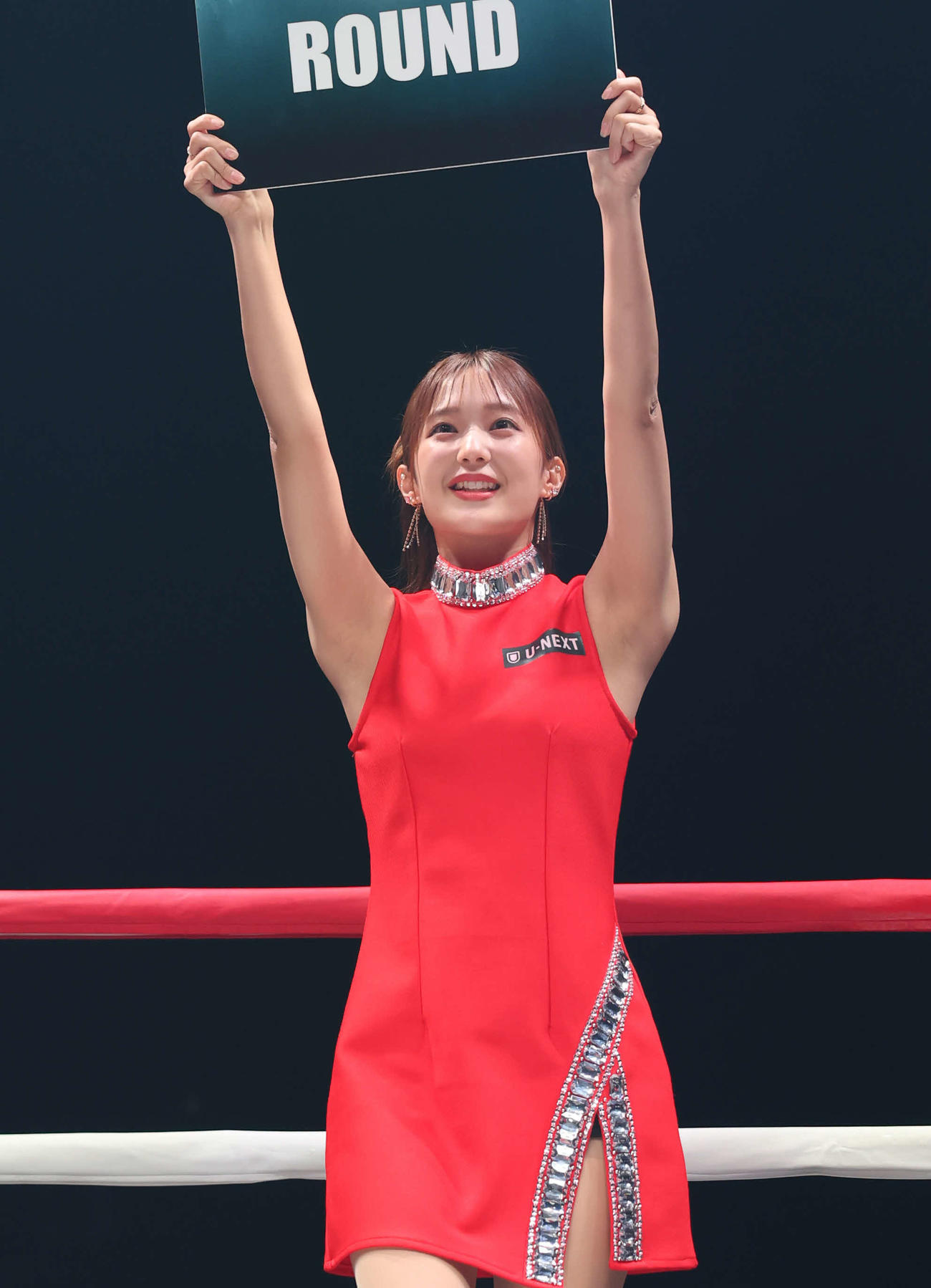 リングを彩る吉田明加（撮影・宮地輝）