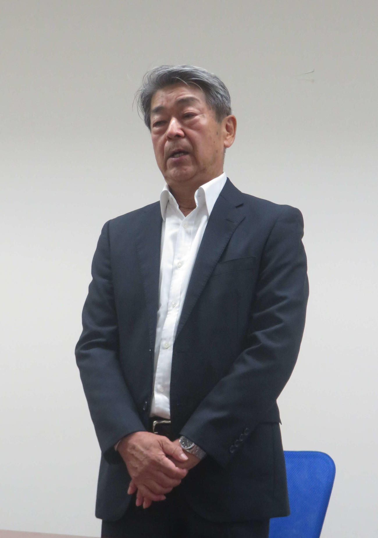 会見した日本ボクシングコミッションの萩原実コミッショナー兼理事長