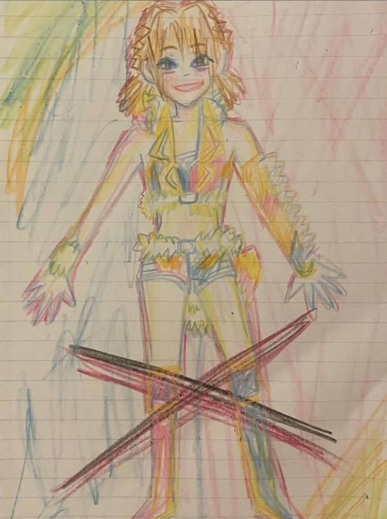 瀬戸レアが“デスノート”に描いた岩谷麻優の絵、足には×の印がついていた（瀬戸レアのインスタグラムから）