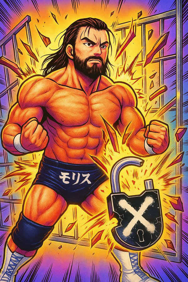 ジャック・モリスがXに投稿したイラスト。監獄から解き放たれるイメージの自分が描かれている