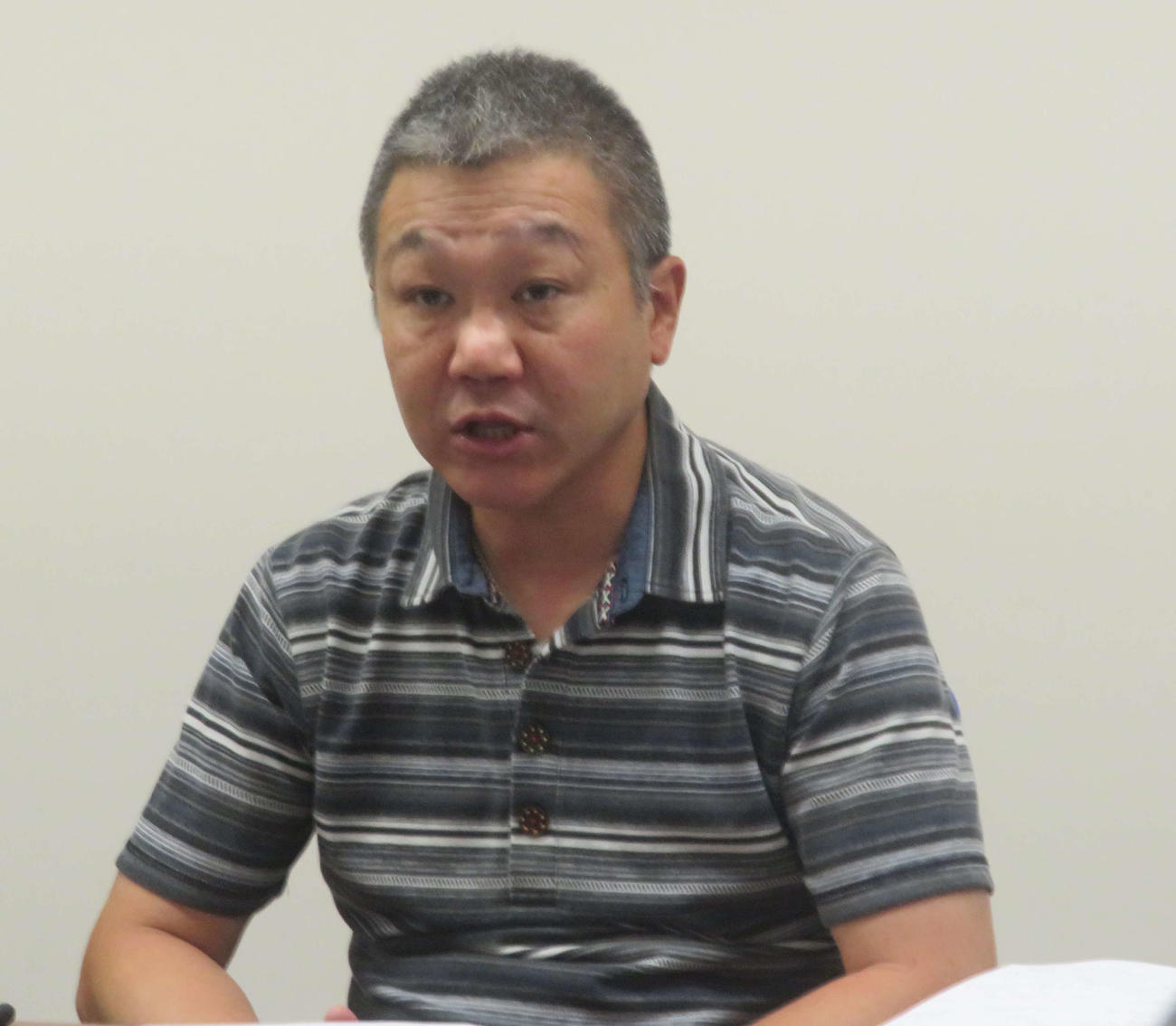 日本ボクシングコミッションとの緊急の事故防止委員会後、会見した日本プロボクシング協会のセレス小林こと小林昭司会長