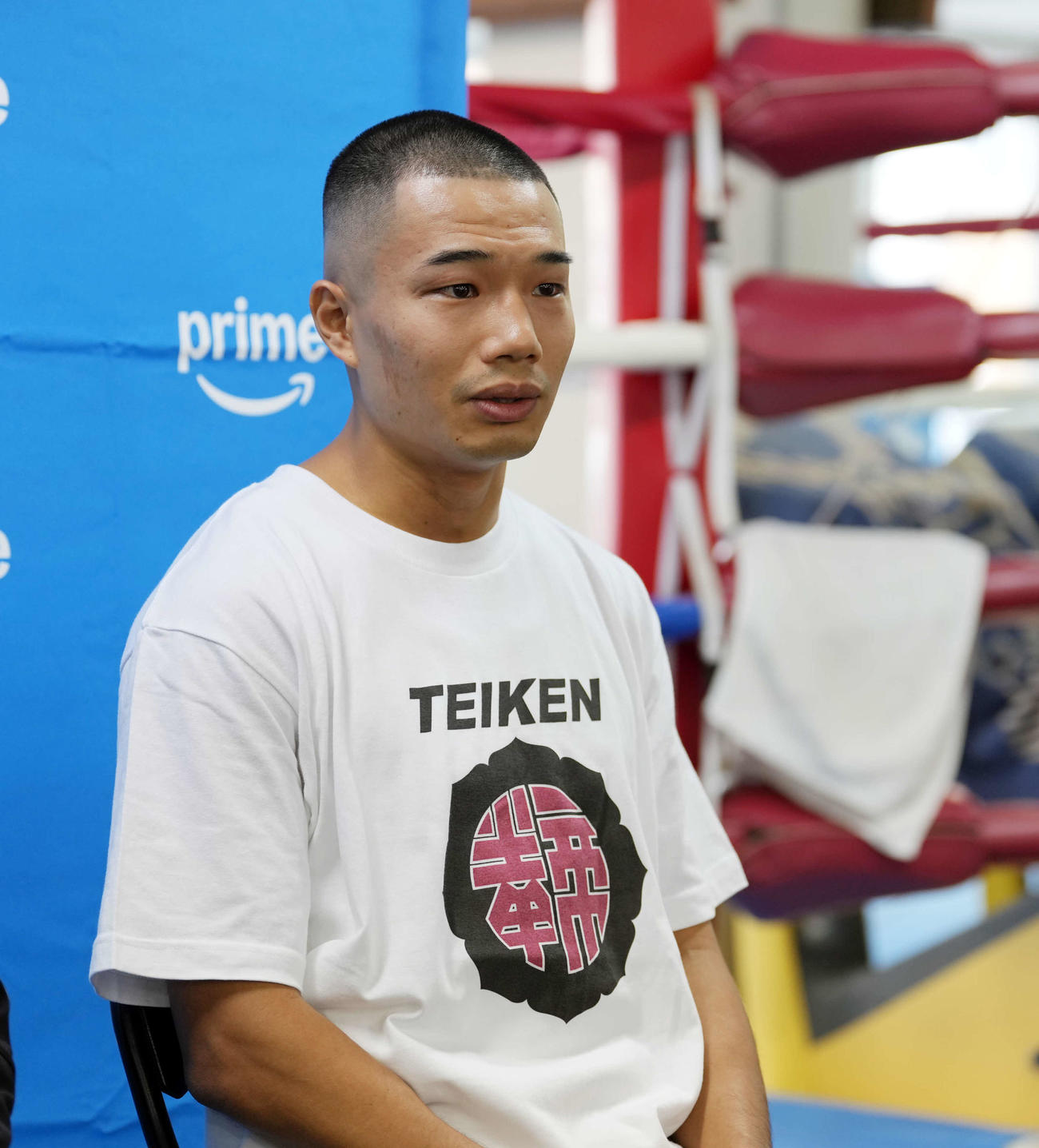 バンダム級10回戦に臨む意気込みを語る増田陸（撮影・小島史椰）