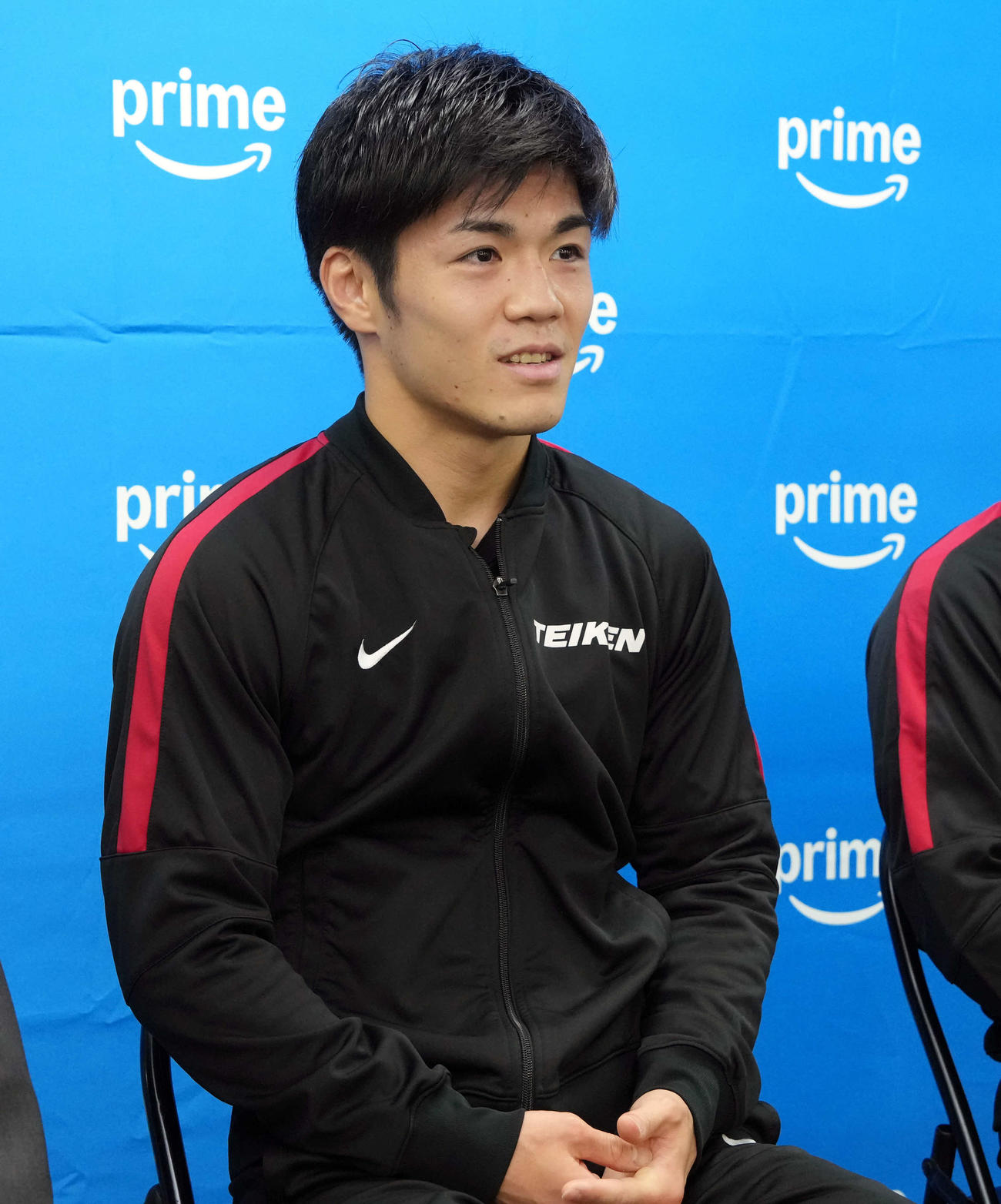 IBF世界フェザー級挑戦者決定戦に臨む意気込みを語る中野幹士（撮影・小島史椰）