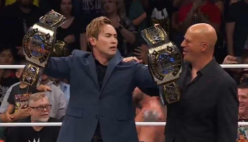AEW】オカダ・カズチカがタッグ王座戦で戦うブロディードをKO！竹下