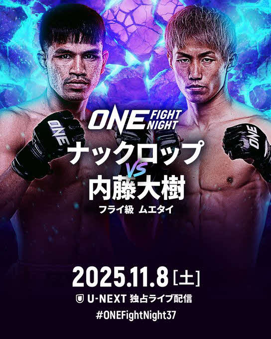 内藤大樹（右）がナックロップと戦う（C）ONE Championship