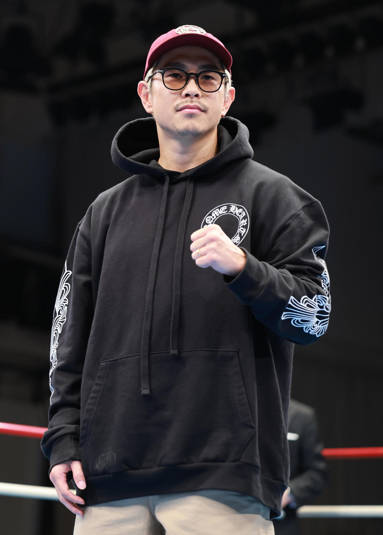 バンタム級転向を宣言した井岡（撮影・野上伸悟）