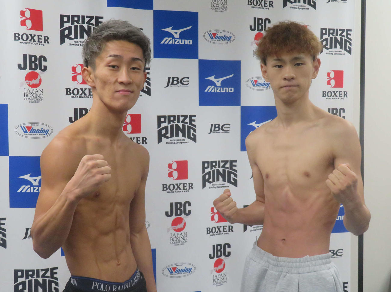 東日本新人王フライ級決勝で激突する鈴木丈太朗（左）と国田虎之朗