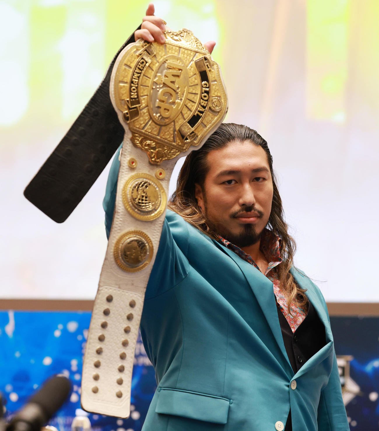 来年1月4日の東京ドーム大会でKONOSUKE TAKESHITAと対戦する辻陽太（撮影・野上伸悟）