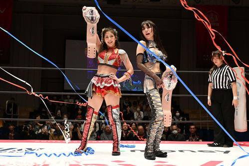東京女子】タッグは王者組V2、上福ゆきYAZAWA熱唱も上原わかな歌えず